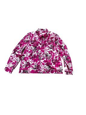 Alfred Dunner Women's Lightweight Jacket Sz 14 Floral Stretch Spring Chic New